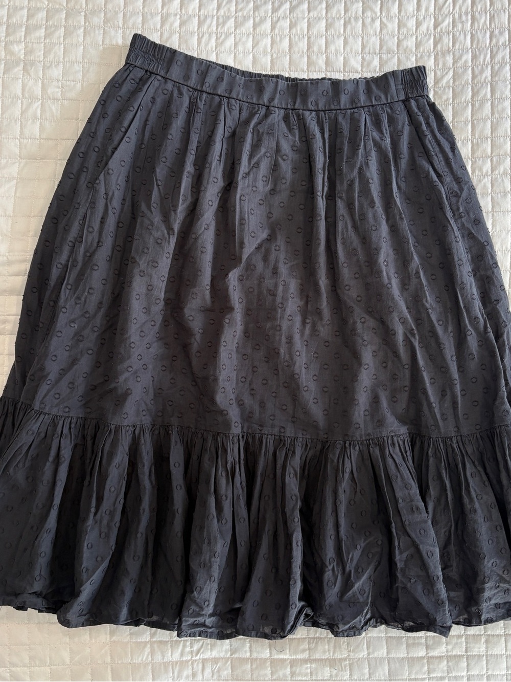 J. Crew Clip Dot Tiered Midi Skirt